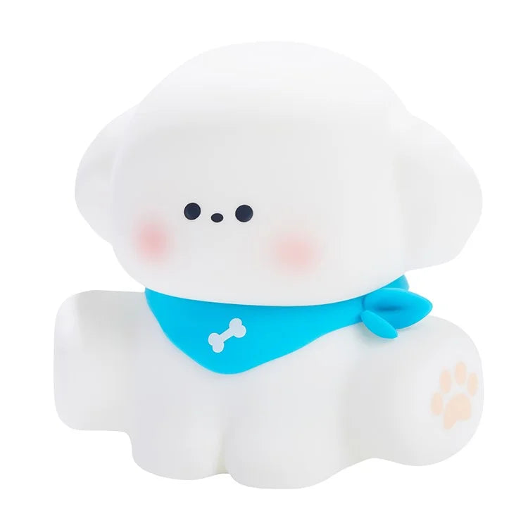 Cute Puppy Eye Protection Night Light Warm Light Tap Dimmable Table Lamp