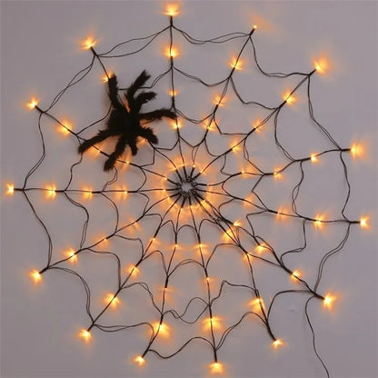 Halloween Spider Web Light with Battery Box 8 Modes Party Atmosphere Lamp, without Spider