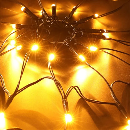 Halloween Spider Web Light with Battery Box 8 Modes Party Atmosphere Lamp, without Spider