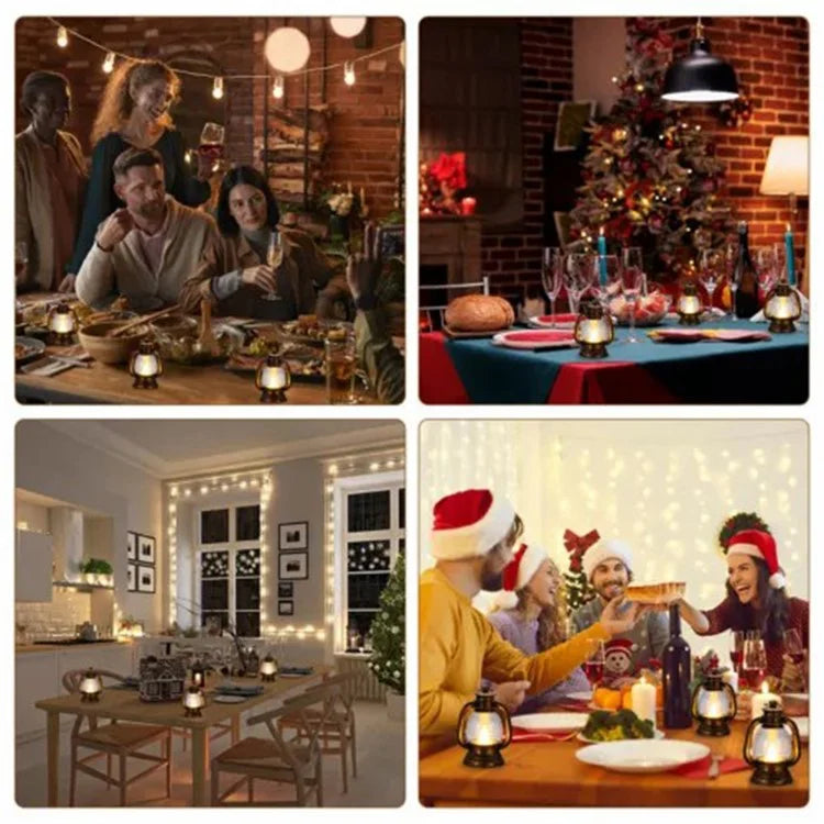Simulation Candle LED Small Kerosene Lamp Christmas Lantern Night Light