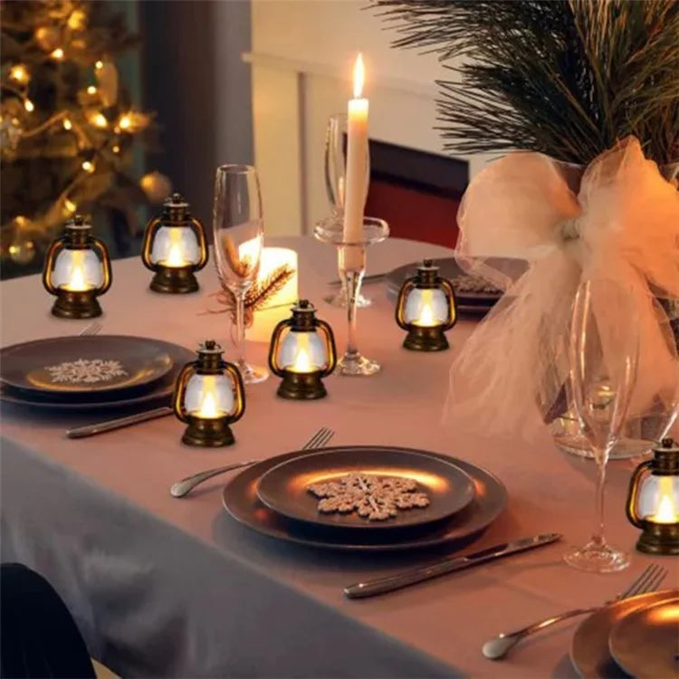 Simulation Candle LED Small Kerosene Lamp Christmas Lantern Night Light