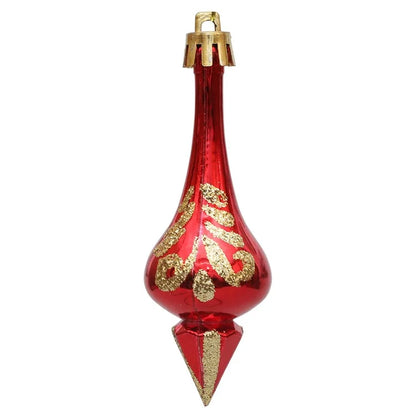 6Pcs Conical Gourd Christmas Tree Decor Pointed Water Drop Festival Christmas Hanging Ornament