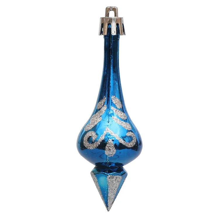 6Pcs Conical Gourd Christmas Tree Decor Pointed Water Drop Festival Christmas Hanging Ornament