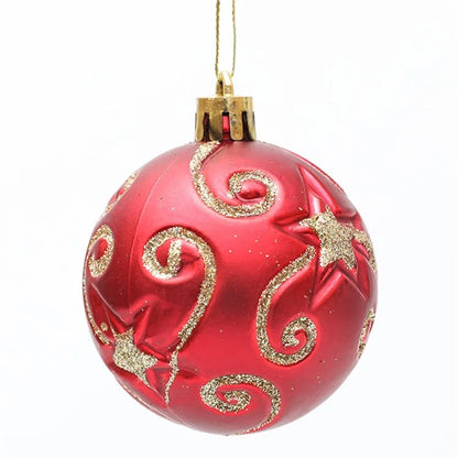 30Pcs 6cm Electroplated Plastic Ball Christmas Tree Decor Painted Round Ball Festival Hanging Ornament