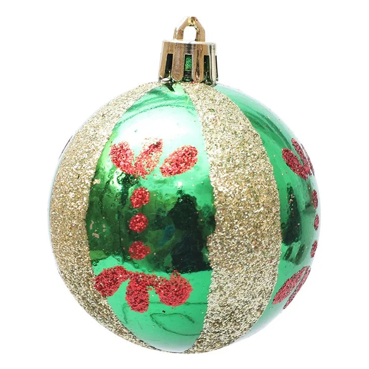 30Pcs 6cm Electroplated Plastic Ball Christmas Tree Decor Painted Round Ball Festival Hanging Ornament