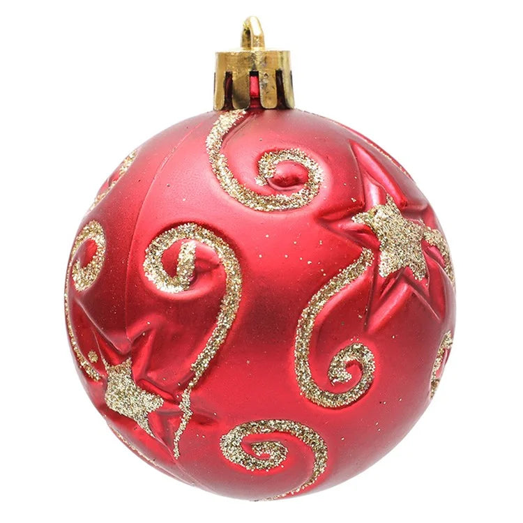 30Pcs 6cm Electroplated Plastic Ball Christmas Tree Decor Painted Round Ball Festival Hanging Ornament
