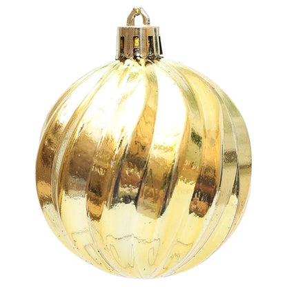 30Pcs 6cm Electroplated Plastic Ball Christmas Tree Decor Painted Round Ball Festival Hanging Ornament