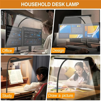 Touch Dimmable LED Desk Lamp for Office Home Eye-Caring Table Light with Adjustable Gooseneck
