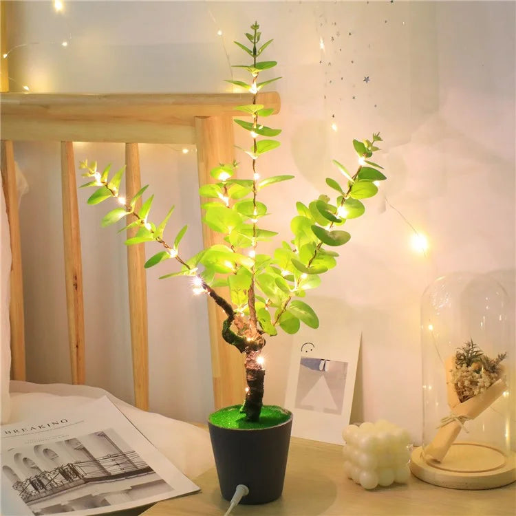 LED Night Light Imitation Plant Light Bonsai Bedroom Home Decoration Light