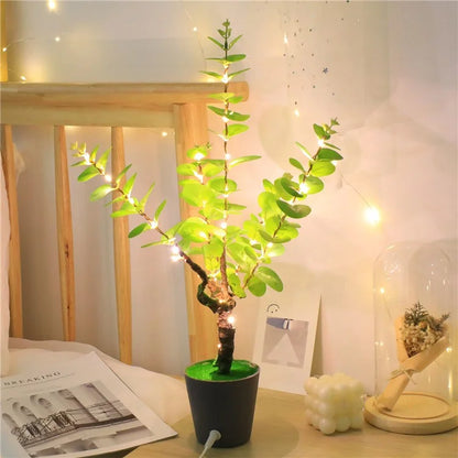 LED Night Light Imitation Plant Light Bonsai Bedroom Home Decoration Light