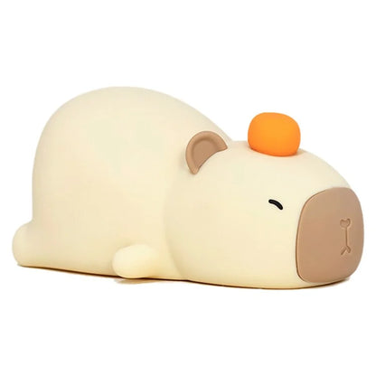 L59 Adorable Capybara Desk Lamp Soft Silicone Color Changing Night Light with Timer
