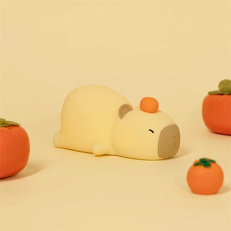 L59 Adorable Capybara Desk Lamp Soft Silicone Color Changing Night Light with Timer
