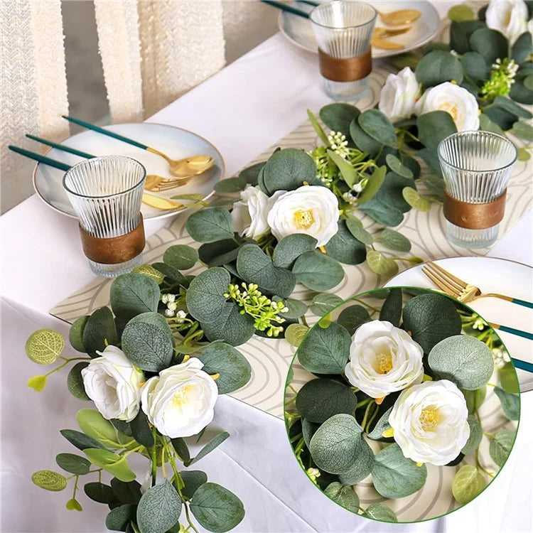 180cm Eucalyptus Vine Flower Artificial Green Plant Realistic Vine Home Decoration