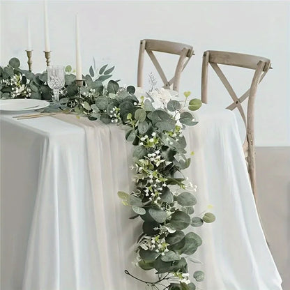180cm Eucalyptus Leaf Vine Artificial Green Plant Realistic Vine Home Decoration