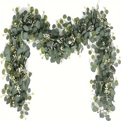 180cm Eucalyptus Leaf Vine Artificial Green Plant Realistic Vine Home Decoration