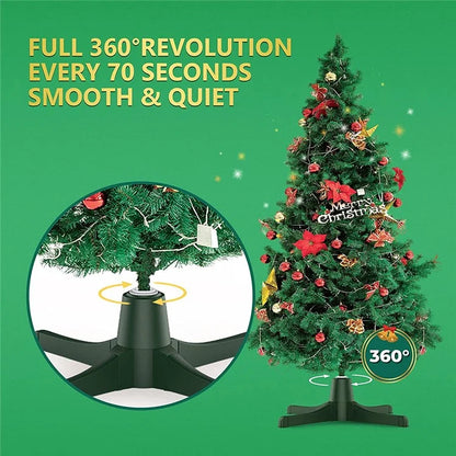 Christmas Tree Electric Rotating Base Plastic Christmas Tree 360-Degree Rotating Stand