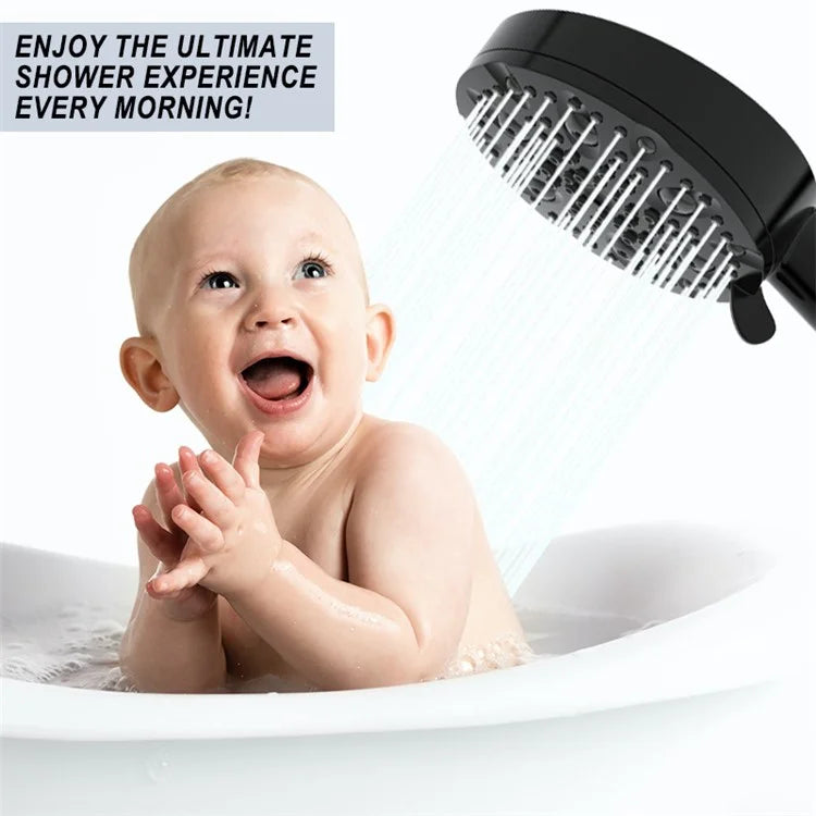 Water Saving 10 Modes Handheld Filter Shower Head with Stainless Steel Hose, Matte Black