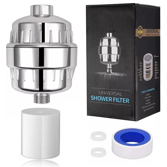 10 Stages Bathroom Water Filter Remove Chlorine Heavy Metals Filtered Shower Head, with 1 Filter