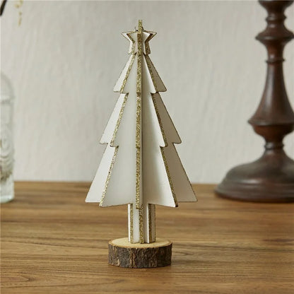Mini Wooden Christmas Tree Home Sesktop Small Ornaments Simulated Tree Window Scene Layout