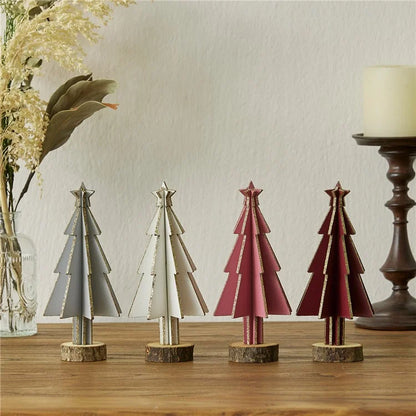 Mini Wooden Christmas Tree Home Sesktop Small Ornaments Simulated Tree Window Scene Layout