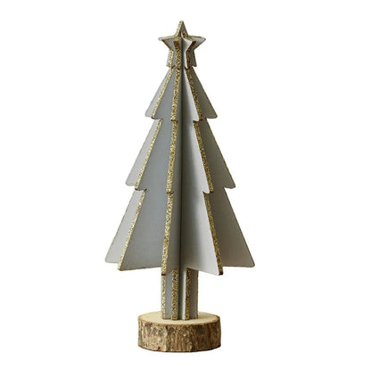 Mini Wooden Christmas Tree Home Sesktop Small Ornaments Simulated Tree Window Scene Layout