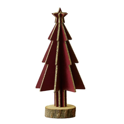 Mini Wooden Christmas Tree Home Sesktop Small Ornaments Simulated Tree Window Scene Layout
