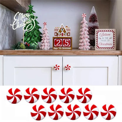 20PCS Christmas Silicone Red and White Candy Cabinet Handle Covers Christmas Decorations for Kitchen, Living Room and Bedroom Cabinets
