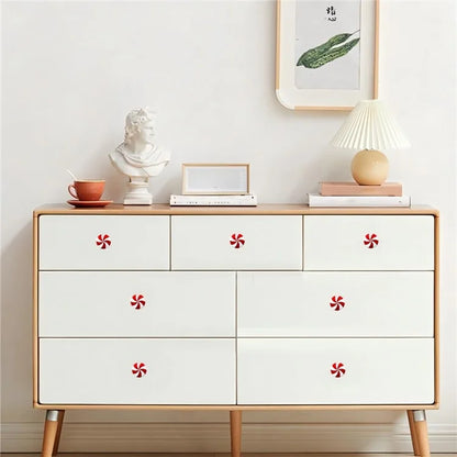 10PCS Christmas Silicone Red and White Candy Cabinet Handle Covers Christmas Decorations for Kitchen, Living Room and Bedroom Cabinets