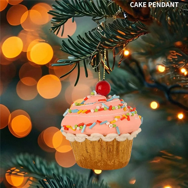 Christmas Cupcake Ornaments Christmas Tree Hanging Dessert Ornament Xmas Tree Pendant Decor