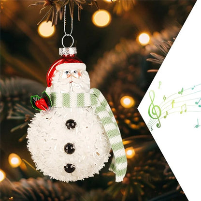 2Pcs Snowman Christmas Ornaments Glass Blown Xmas Tree Hanging Pendants for Christmas Home Decor