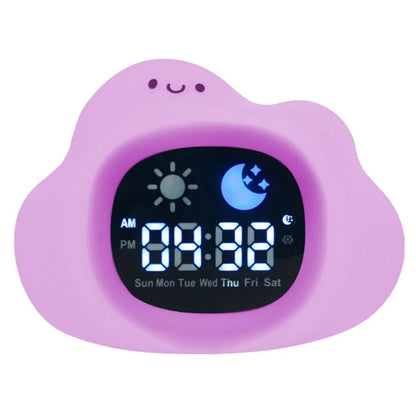 JL-820 Cartoon Cloud Shape White Noise Alarm Clock Sleep Bedside Lamp Tap Control Night Light