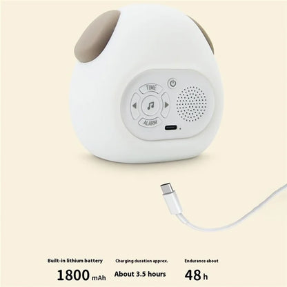 JL-824 Cartoon Dog Shape White Noise Alarm Clock Sleep Bedside Lamp Tap Control Night Light