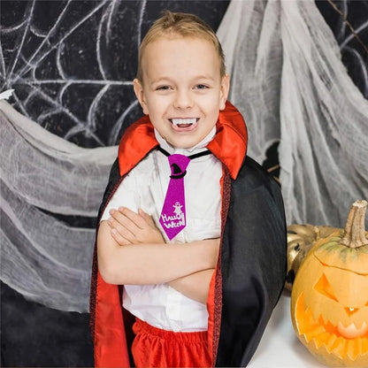5Pcs Halloween Tie Kids Adult Halloween Party Felt Cloth Necktie Costume Props