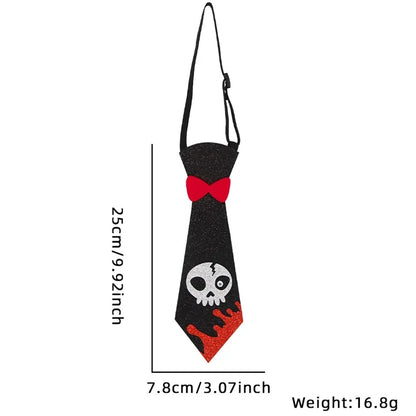 5Pcs Halloween Tie Kids Adult Halloween Party Felt Cloth Necktie Costume Props