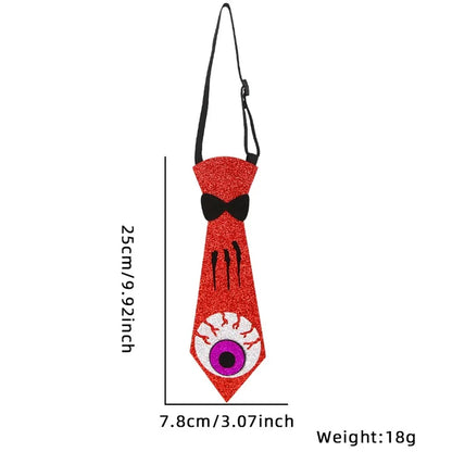 5Pcs Halloween Tie Kids Adult Halloween Party Felt Cloth Necktie Costume Props