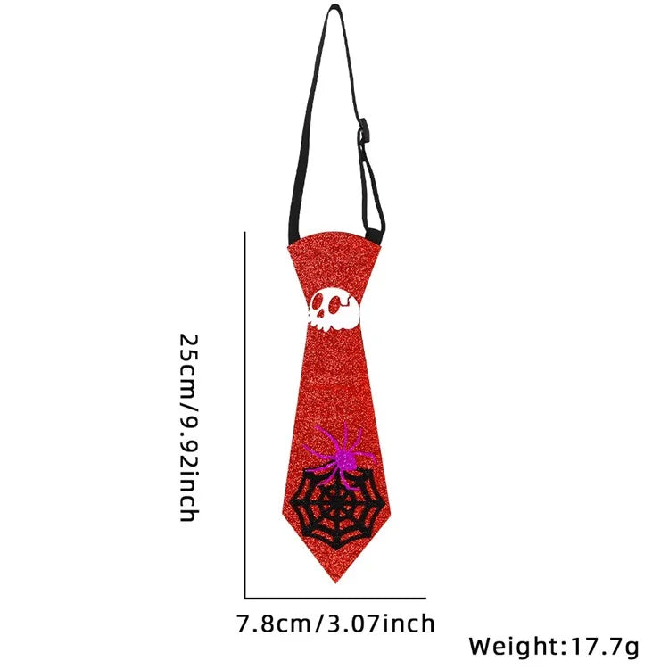 5Pcs Halloween Tie Kids Adult Halloween Party Felt Cloth Necktie Costume Props