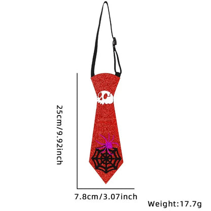 5Pcs Halloween Tie Kids Adult Halloween Party Felt Cloth Necktie Costume Props