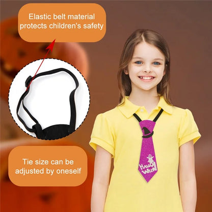 5Pcs Halloween Tie Kids Adult Halloween Party Felt Cloth Necktie Costume Props