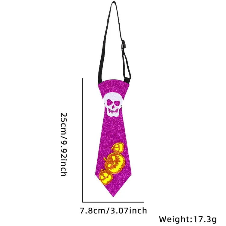 5Pcs Halloween Tie Kids Adult Halloween Party Felt Cloth Necktie Costume Props