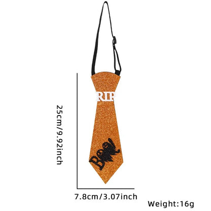5Pcs Halloween Tie Kids Adult Halloween Party Felt Cloth Necktie Costume Props