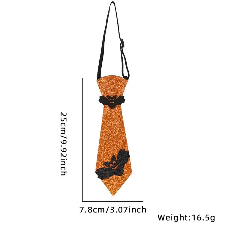 5Pcs Halloween Tie Kids Adult Halloween Party Felt Cloth Necktie Costume Props