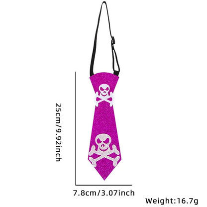 5Pcs Halloween Tie Kids Adult Halloween Party Felt Cloth Necktie Costume Props