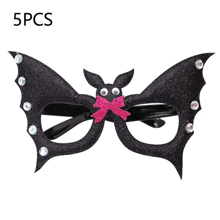 5Pcs / Set Halloween Eyeglasses Spider Web Plastic Glasses Bat Masquerade Party Prop