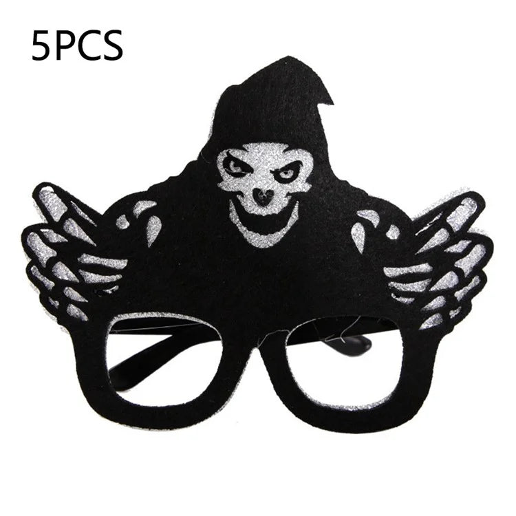 5Pcs / Set Halloween Eyeglasses Spider Web Plastic Glasses Bat Masquerade Party Prop