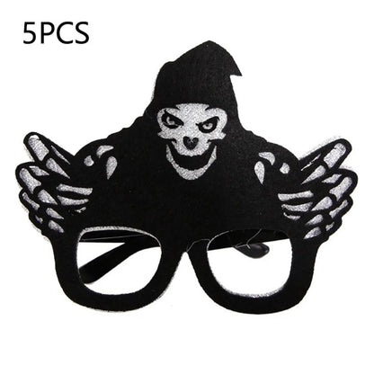 5Pcs / Set Halloween Eyeglasses Spider Web Plastic Glasses Bat Masquerade Party Prop
