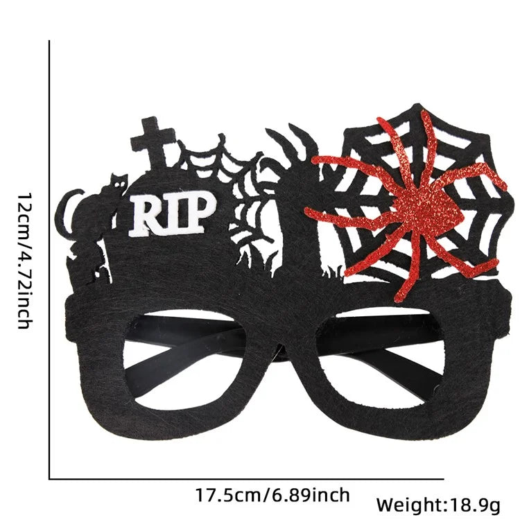 5Pcs / Set Halloween Eyeglasses Spider Web Plastic Glasses Bat Masquerade Party Prop