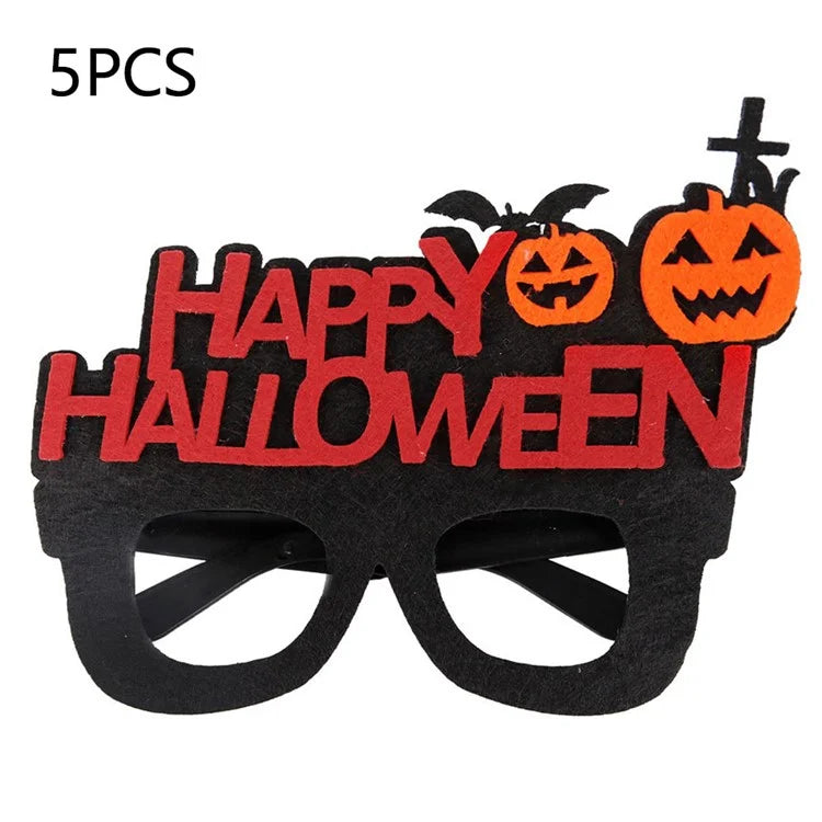 5Pcs / Set Halloween Eyeglasses Spider Web Plastic Glasses Bat Masquerade Party Prop