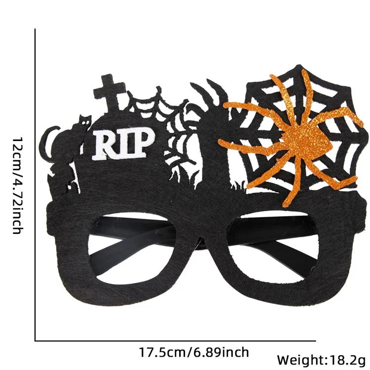 5Pcs / Set Halloween Eyeglasses Spider Web Plastic Glasses Bat Masquerade Party Prop