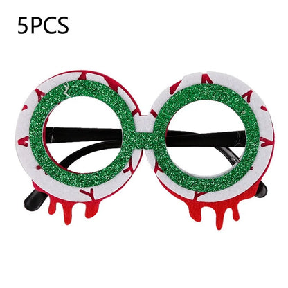 5Pcs / Set Halloween Eyeglasses Spider Web Plastic Glasses Bat Masquerade Party Prop