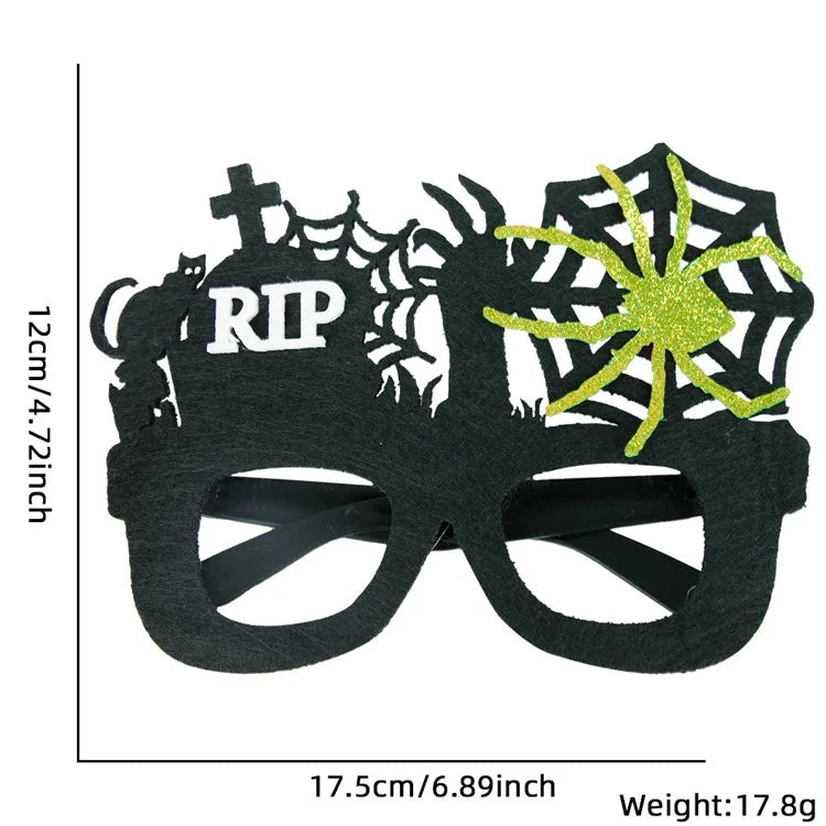 5Pcs / Set Halloween Eyeglasses Spider Web Plastic Glasses Bat Masquerade Party Prop